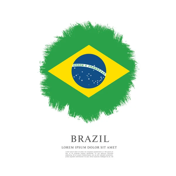 Grunge brasiliansk flag – Stock-vektor