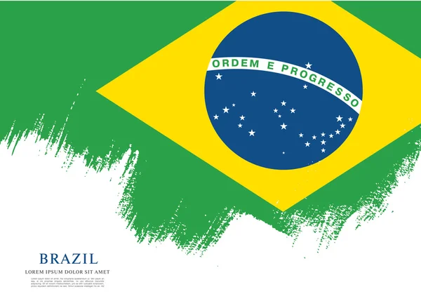 Grunge Braziliaanse vlag — Stockvector