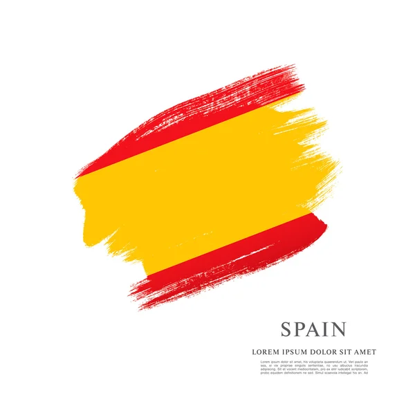 Bandeira espanhola feita em pinceladas — Vetor de Stock