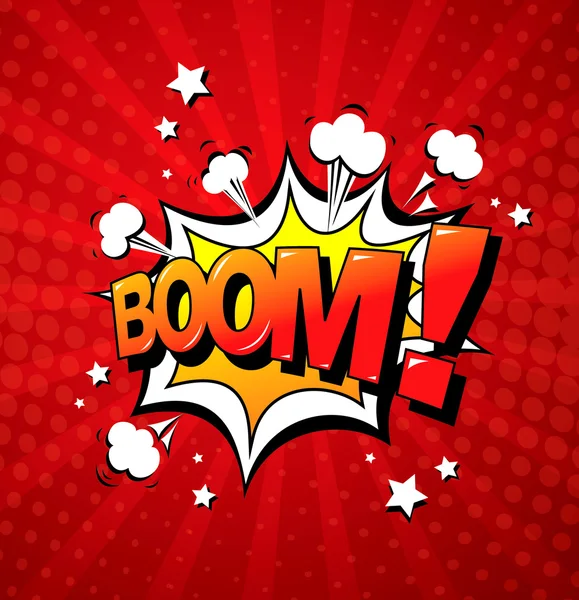 Boom. letras. ícone de bolha de fala — Vetor de Stock