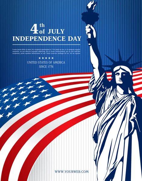 Le 4 juillet jour de l'indépendance — Image vectorielle