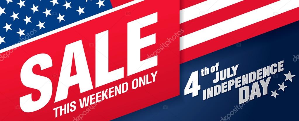 Independence day sale banner template design. Vector Illustration