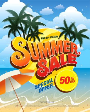 yaz satış şablonu afişi