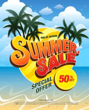 yaz satış şablonu afişi