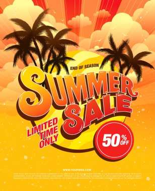 yaz satış şablonu afişi