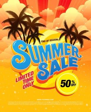 yaz satış şablonu afişi