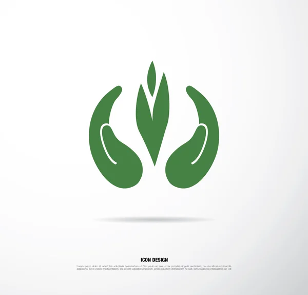 Eco verde pictogramă mână — Vector de stoc