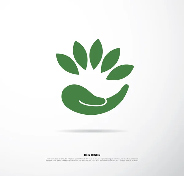 Eco green hand icon — Stock Vector