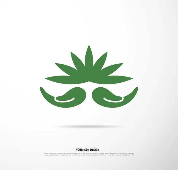 Eco icona della mano verde — Vettoriale Stock