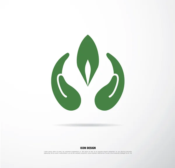 エコ緑手のアイコン — ストックベクタ