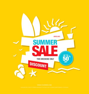 yaz satış şablonu afişi. 