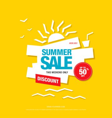 yaz satış şablonu afişi. 