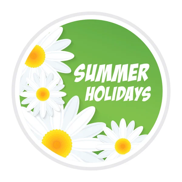 Vacaciones de verano círculo etiqueta engomada — Archivo Imágenes Vectoriales