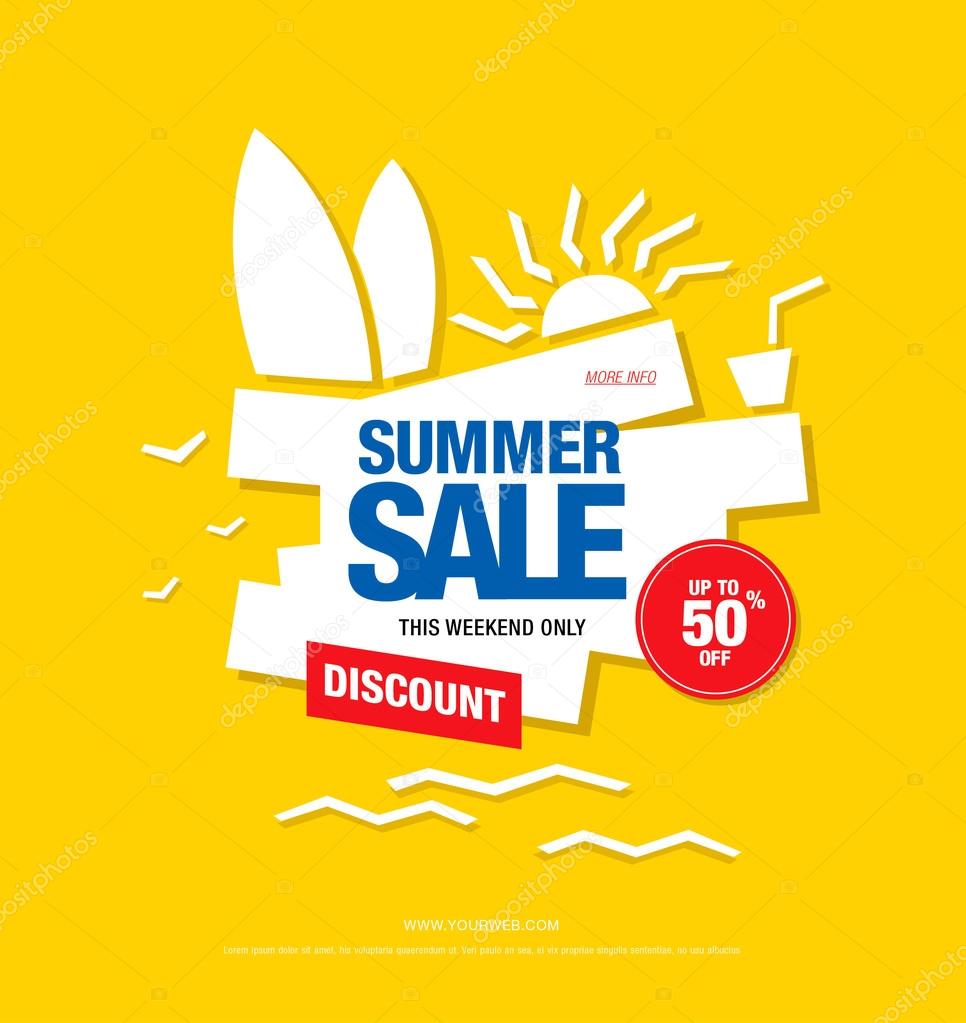 Summer sale template banner. Summer sale background