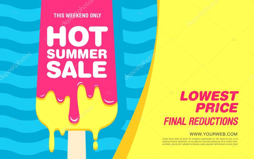 Hot summer sale. Melting ice cream