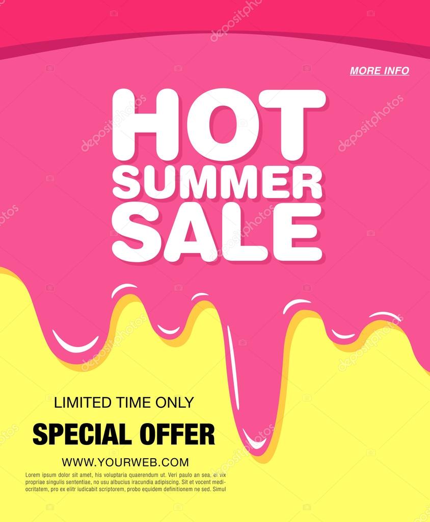 Hot summer sale. Melting ice cream
