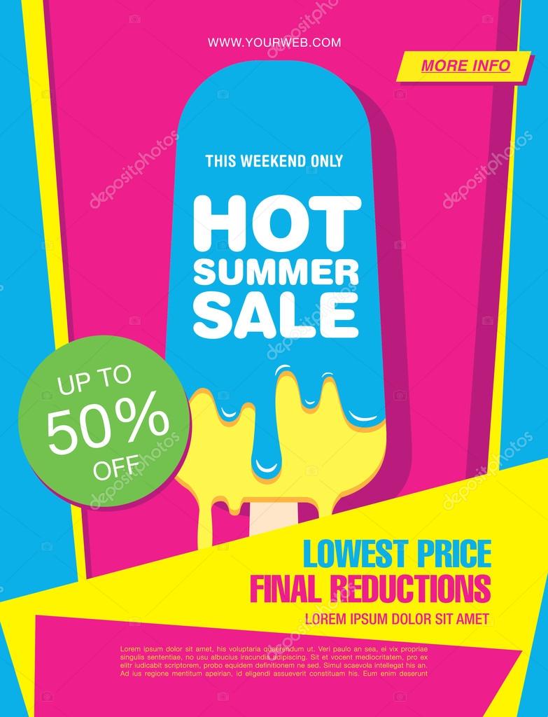 Hot summer sale. Melting ice cream