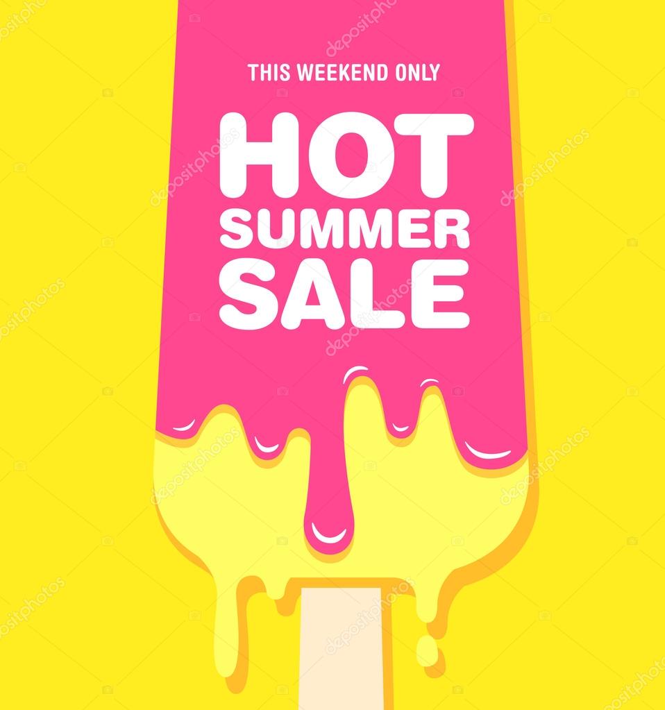 Hot summer sale. Melting ice cream