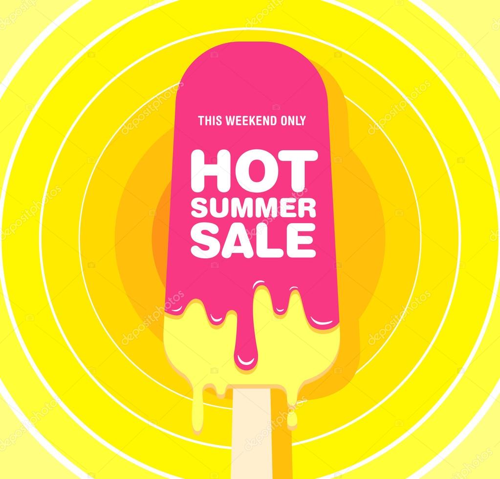 Hot summer sale. Melting ice cream
