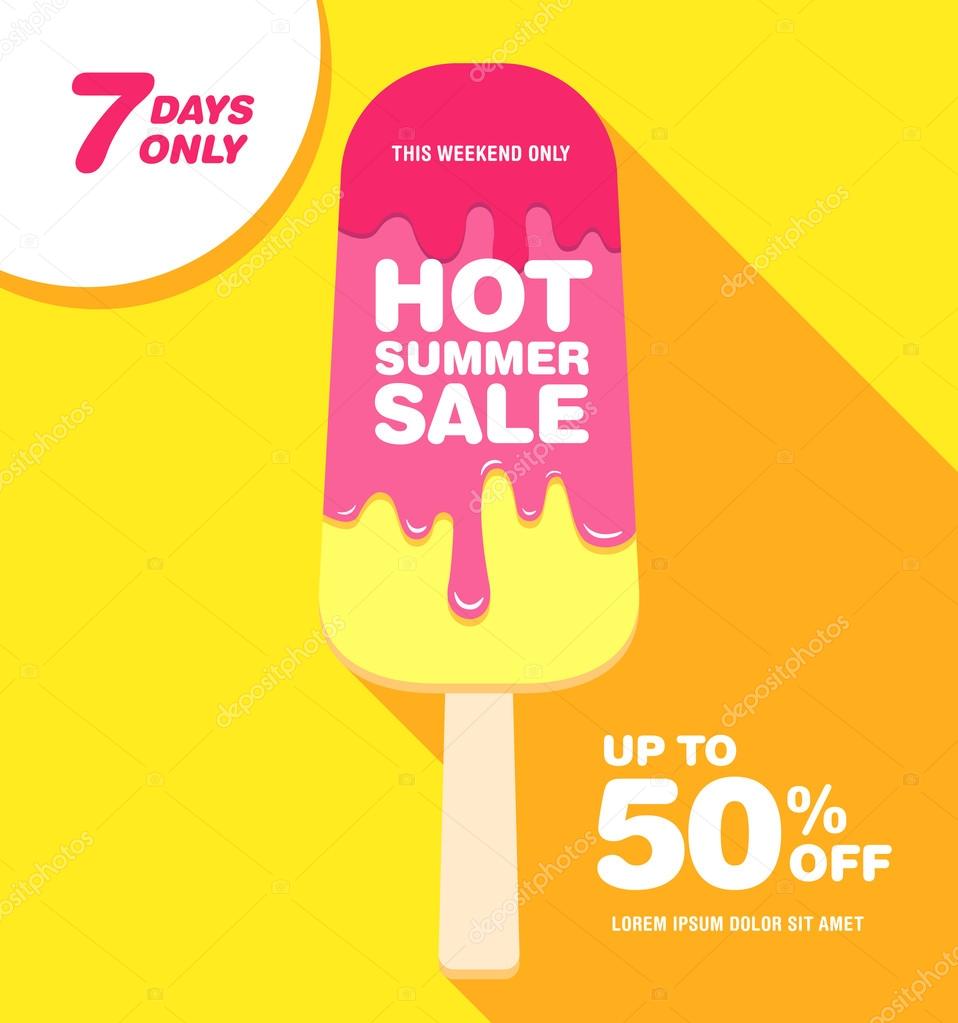 Hot summer sale. Melting ice cream