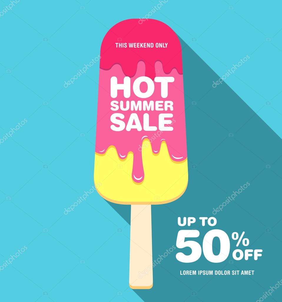 Hot summer sale. Melting ice cream