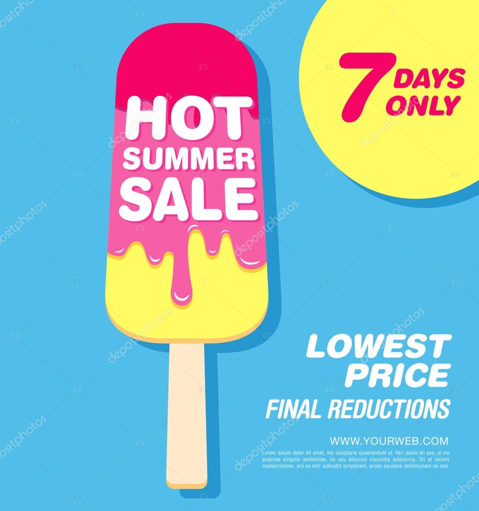 Hot summer sale. Melting ice cream