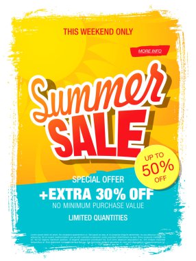 yaz satış şablonu afişi