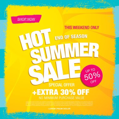 yaz satış şablonu afişi