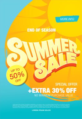 yaz satış şablonu afişi