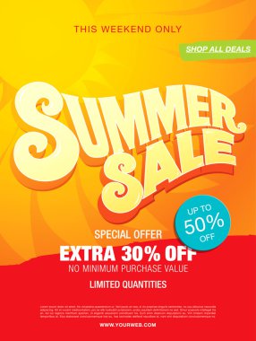 yaz satış şablonu afişi