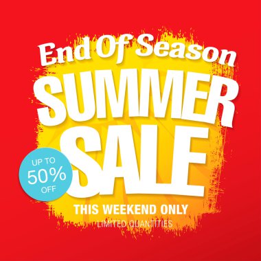 yaz satış şablonu afişi