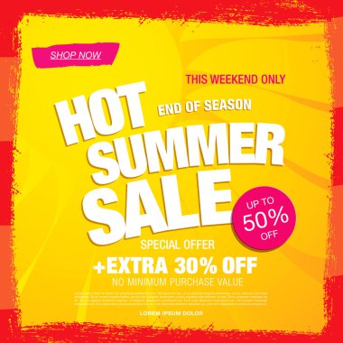 yaz satış şablonu afişi