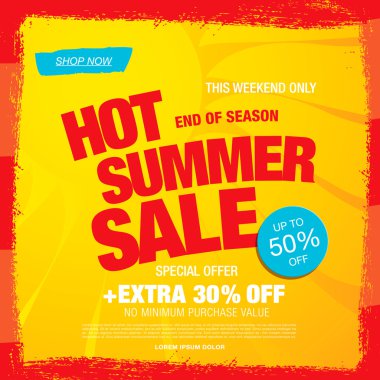 yaz satış şablonu afişi