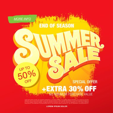 yaz satış şablonu afişi