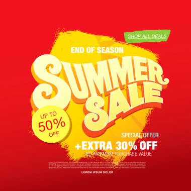 yaz satış şablonu afişi