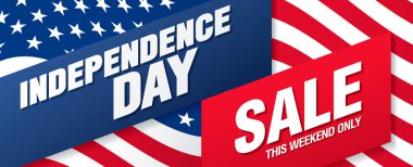 Dört Temmuz. Bağımsızlık günü satışı büyük başlığı