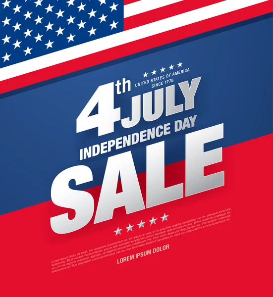 Fourth of July. Independence day sale banner — Stock Vector