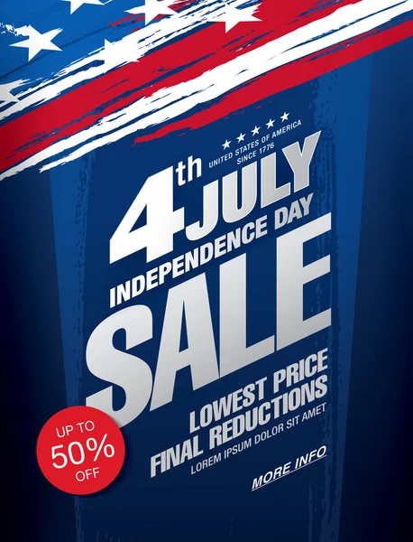 Czwartego lipca. Dzień Niepodległości sprzedaży transparent — Wektor stockowy