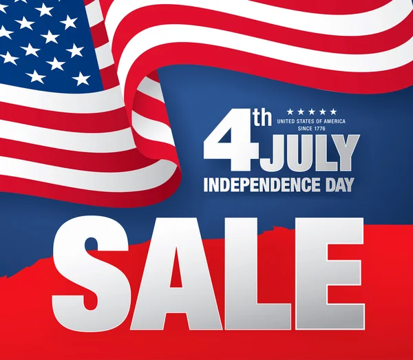 Fourth of July. Independence day sale banner — Stock Vector