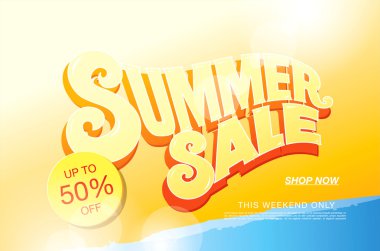 Yaz indirimi afişi. 