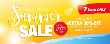 Yaz indirimi afişi. 