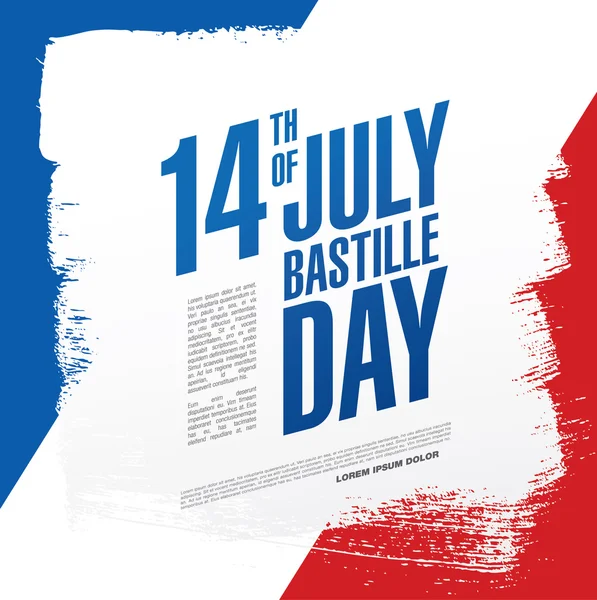 En Francia. 14 de julio. Feliz Día de la Bastilla . — Vector de stock