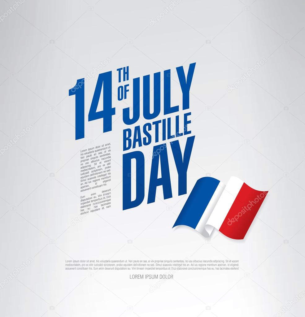 France. 14 th of July. Happy Bastille Day.  Vector Illustration