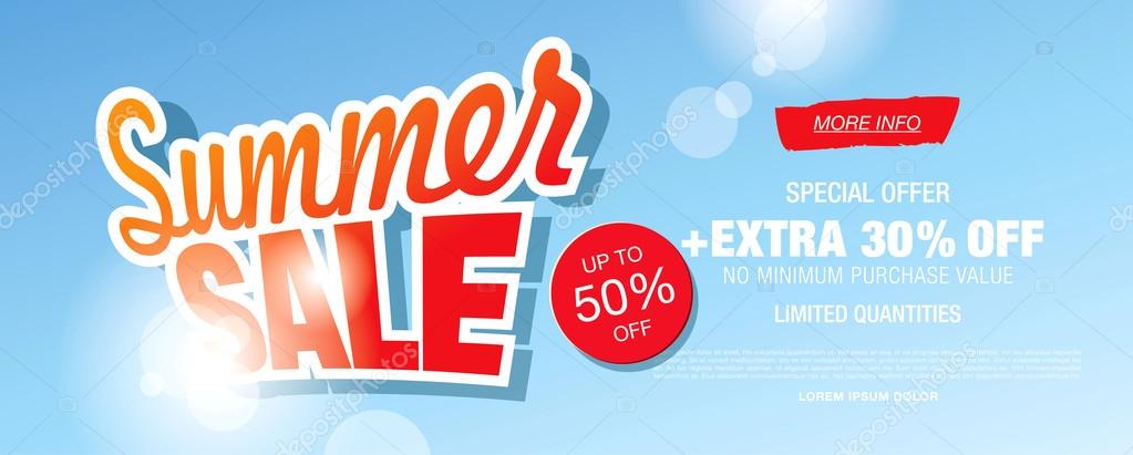 Summer sale banner. Vector illustration