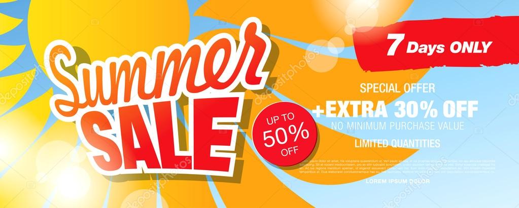 Summer sale banner. Vector illustration