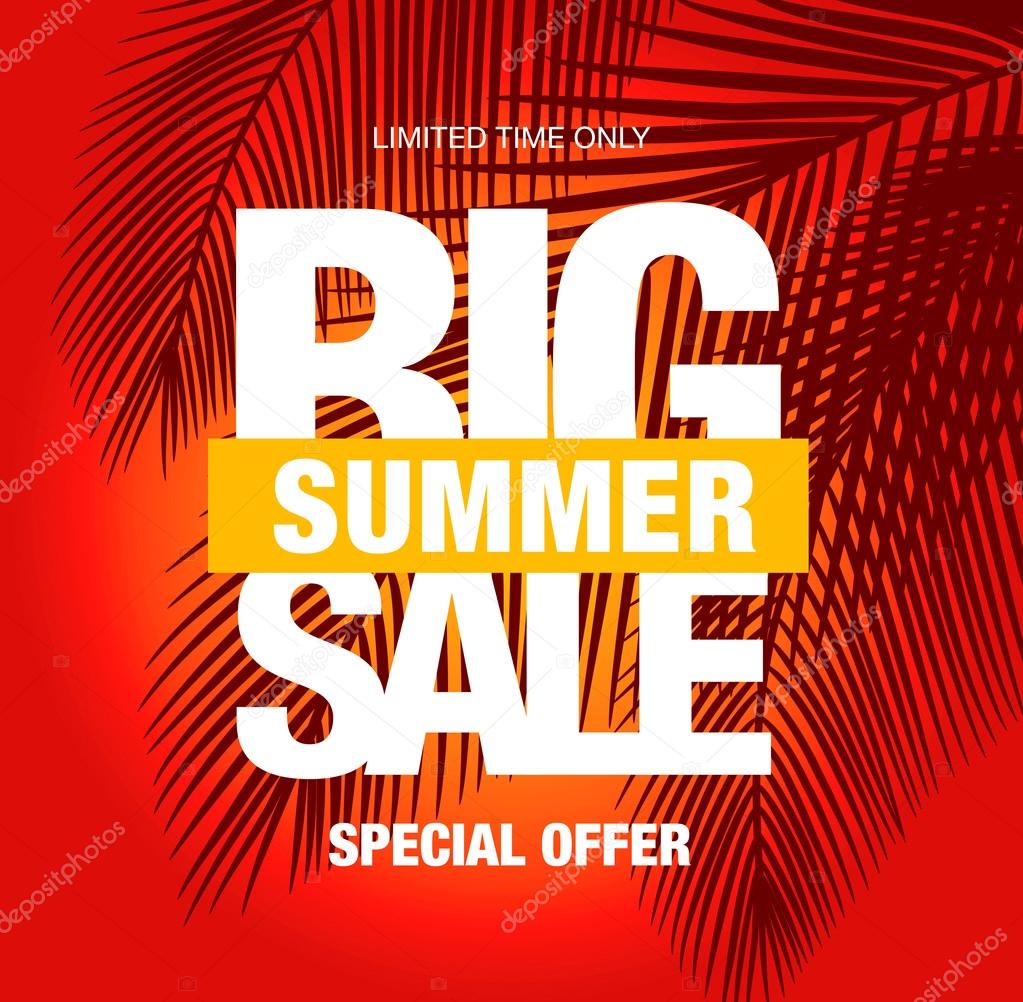Summer sale template banner. Vector Illustration