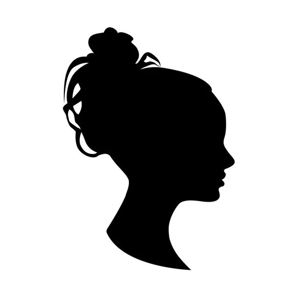 Silhouet van jonge vrouw — Stockvector