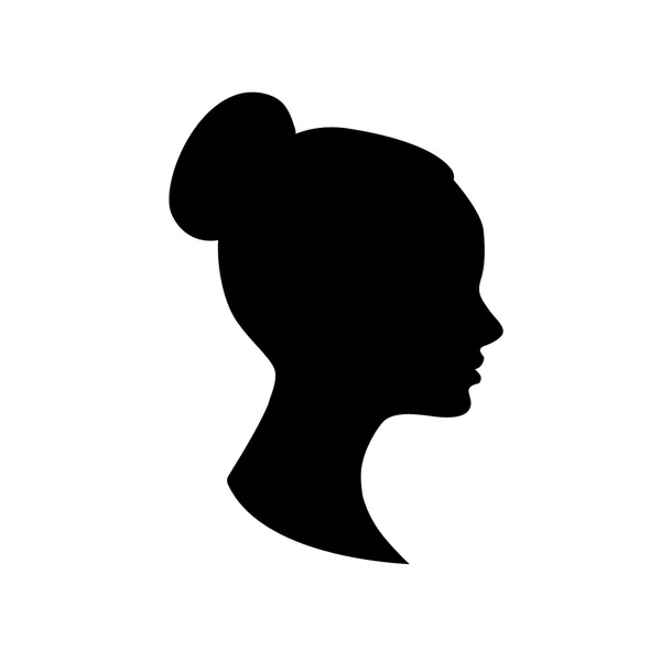Silhouet van jonge vrouw — Stockvector