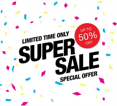 Süper satışı büyük başlığı. 