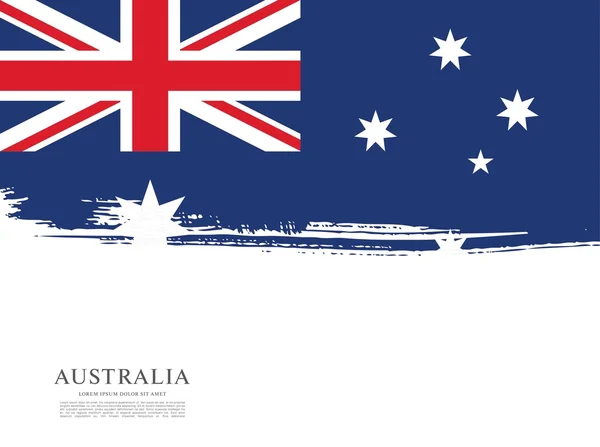 Bandera de Australia. Pincel trazo fondo — Archivo Imágenes Vectoriales